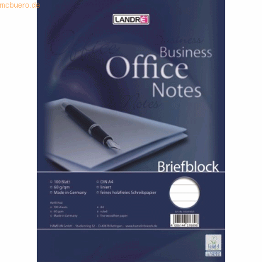 4021666000117 - 5 x Briefblock Office A4 100 Blatt 60 g qm liniert